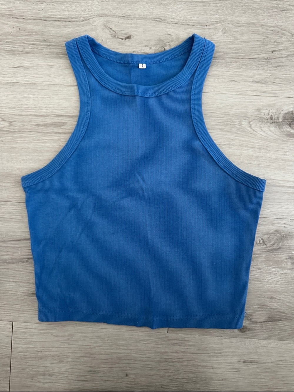 Blue Ribbed Tank Top
